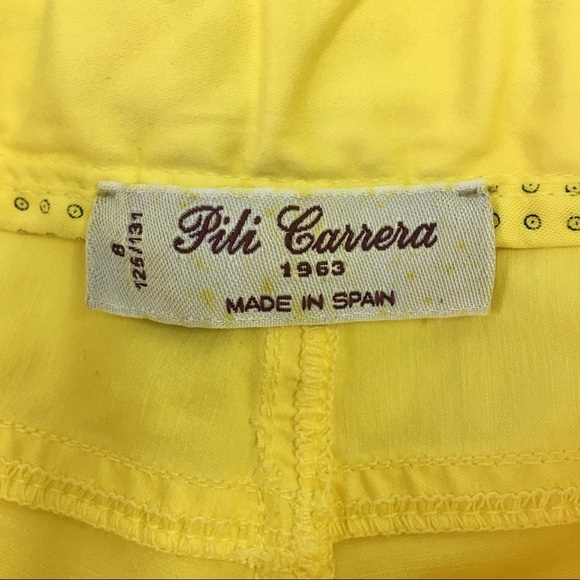 Pili Carrera Boys Yellow Flat Front Shorts Size 8 - Picture 9 of 9